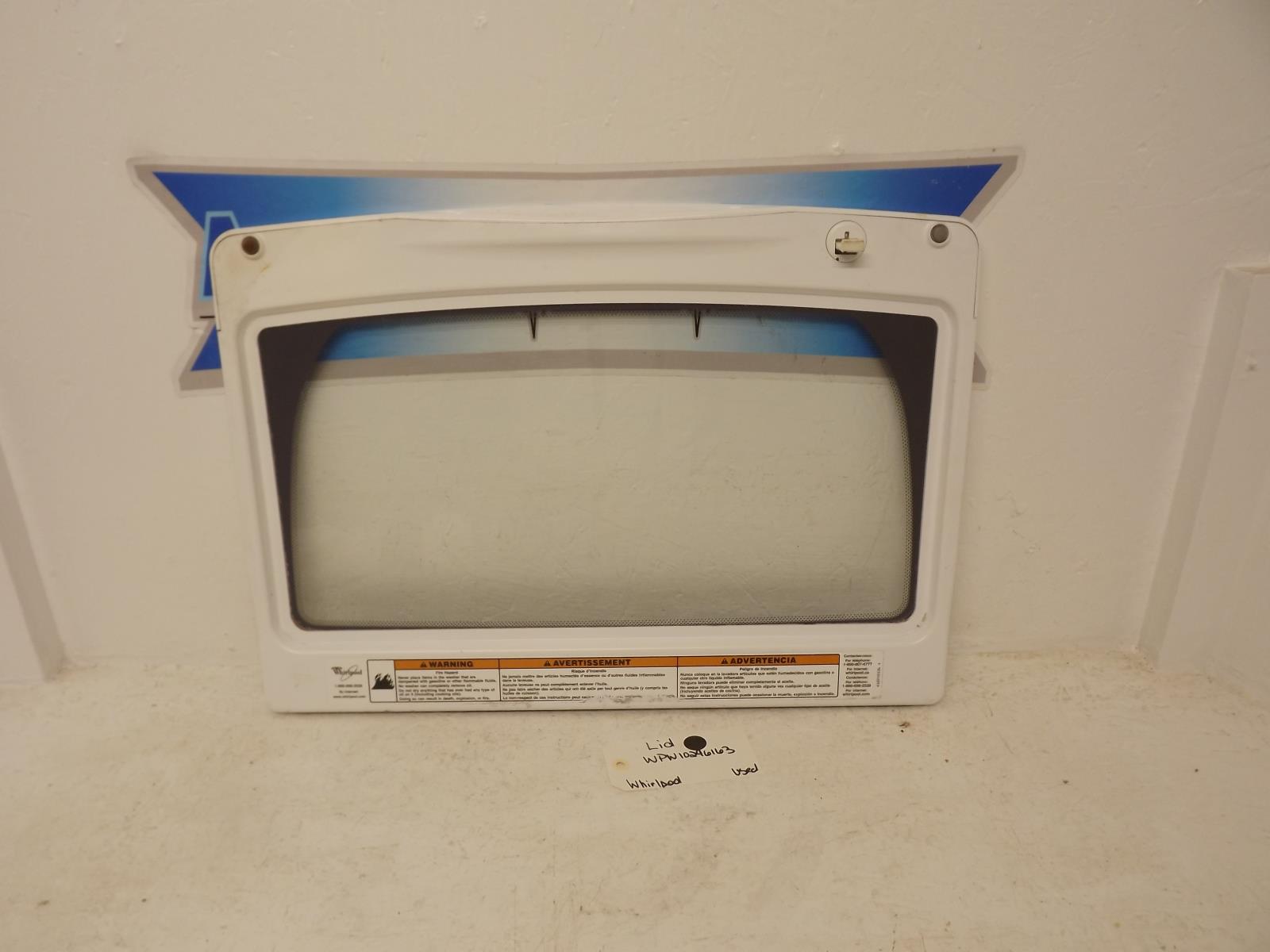 Whirlpool Washer WPW10296163 Lid Used Whirlpool Washer WPW10296163 Lid Used